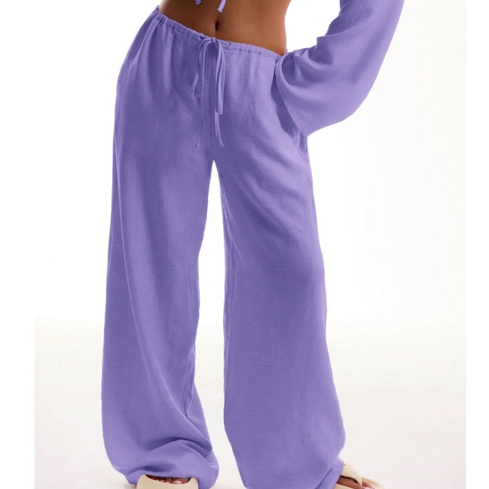 Women's Purple Wide-Leg Pants